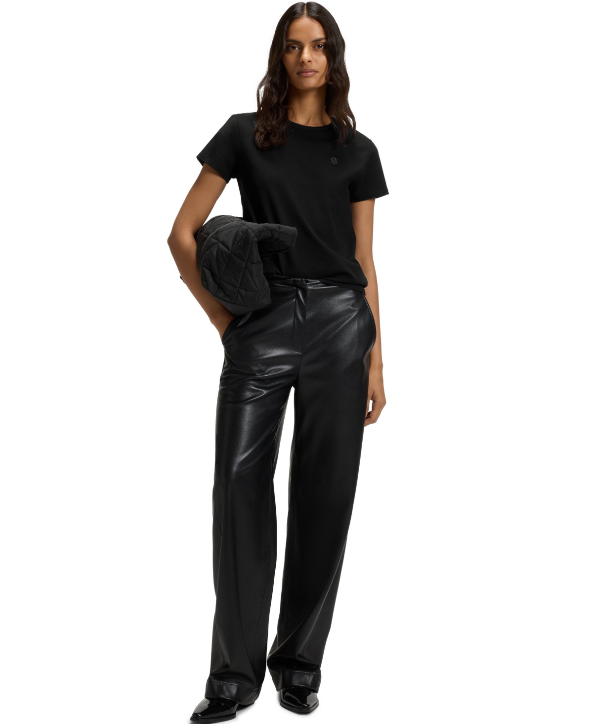 Boss by Hugo Women's Slim-Fit Mercerised-Cotton T-Shirt