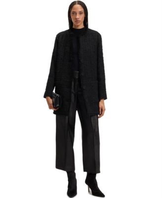 Women's Velvet Tweed Oversized-Fit Blazer