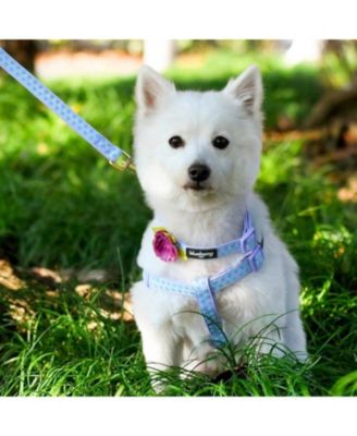Velvety Polka Dot Dog Step-in Harness with with Bow