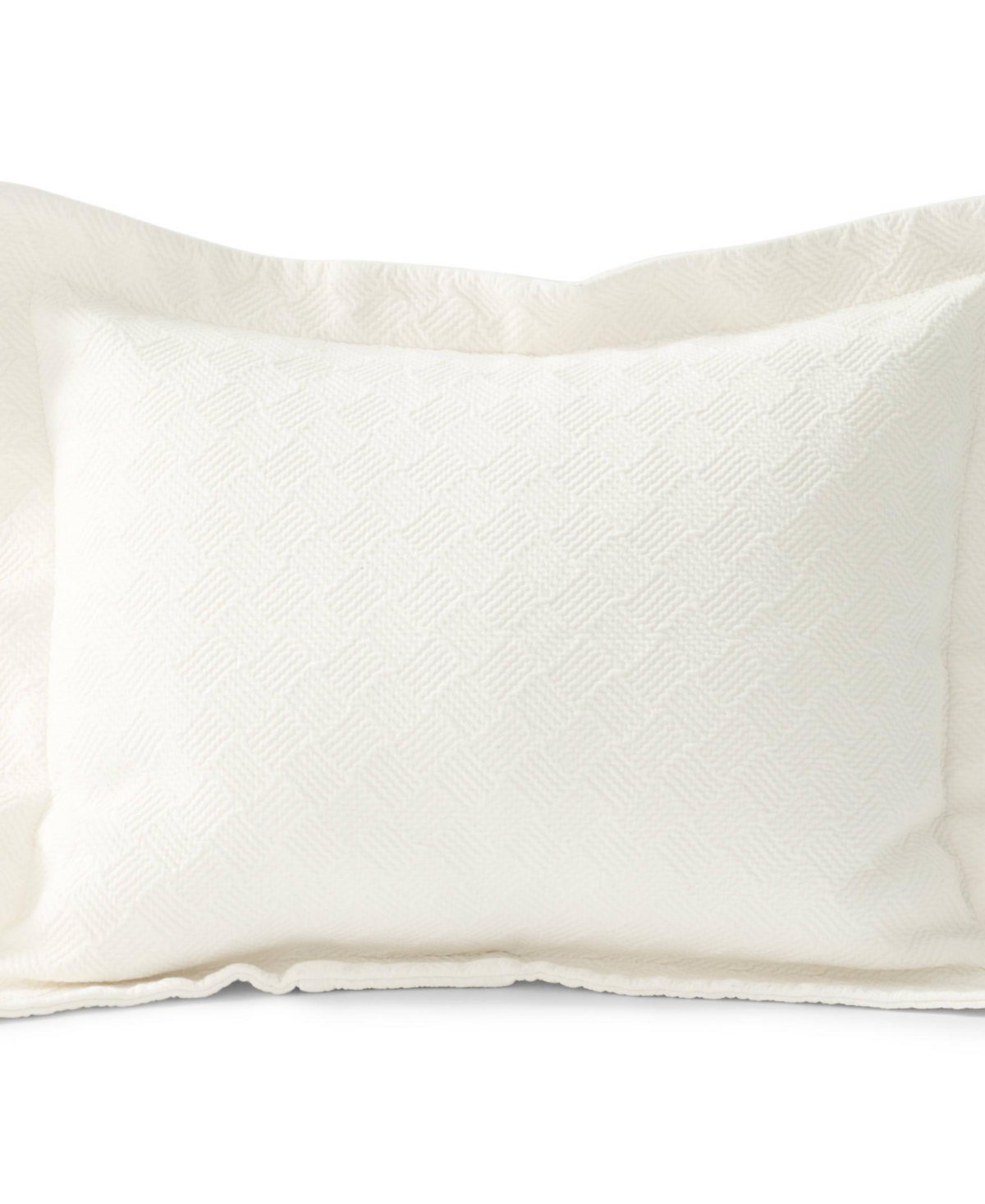 Lands' End Basketweave Cotton Matelasse Pillow Sham