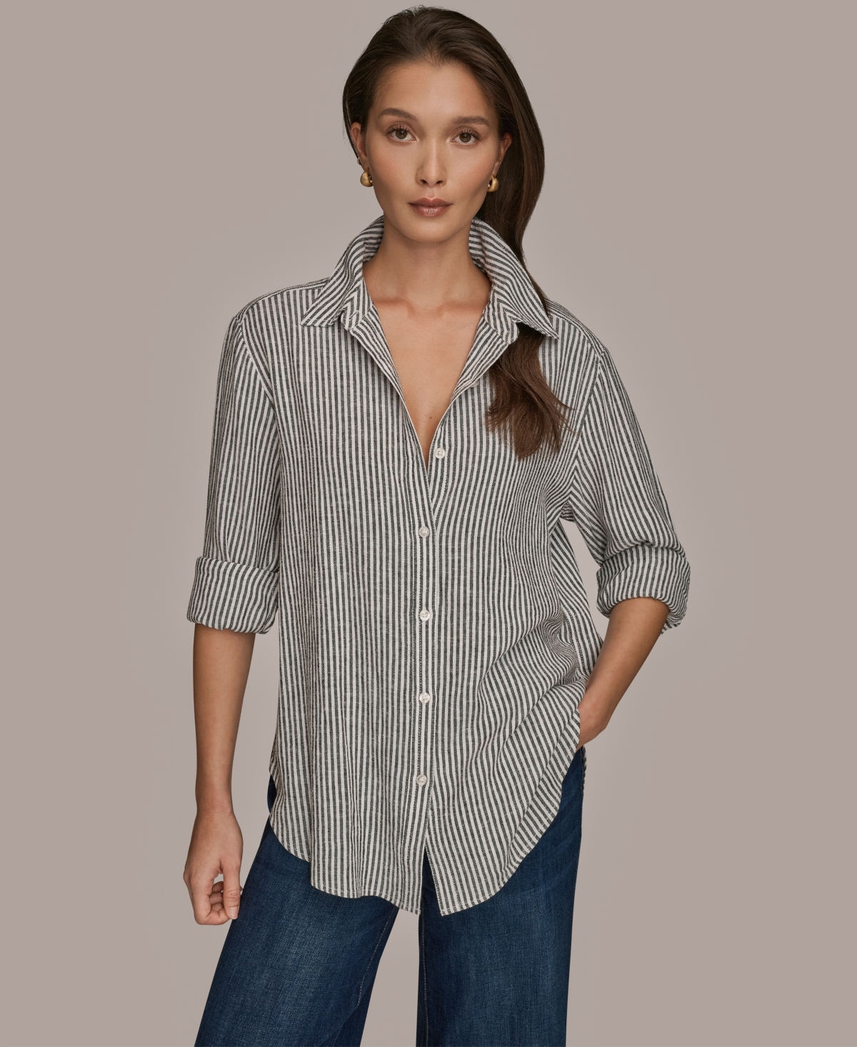 Donna Karan Weekend Women's Long-Sleeve Button-Down Shirt