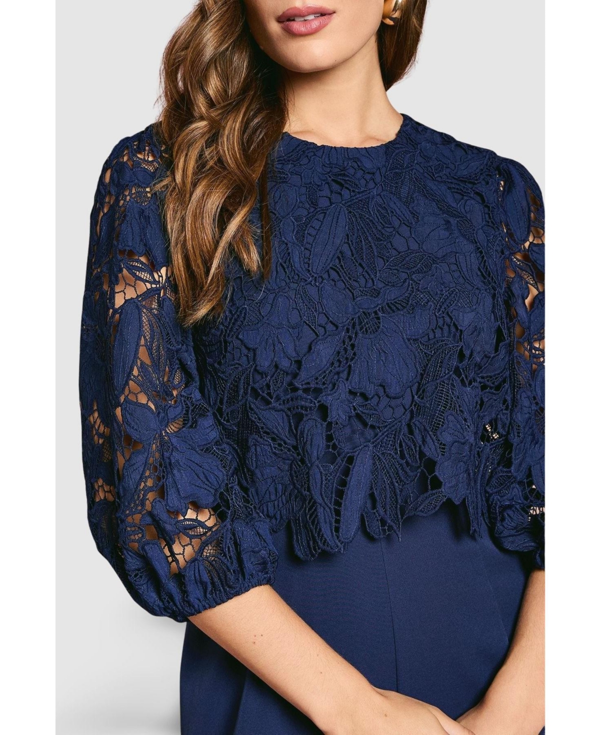 Coast Women's Lace Overlay Wide Leg Jumpsuit