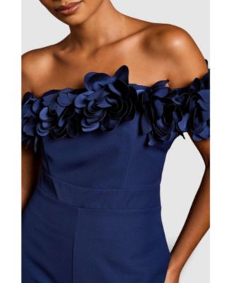 Women's 3D Flower Bardot Jumpsuit