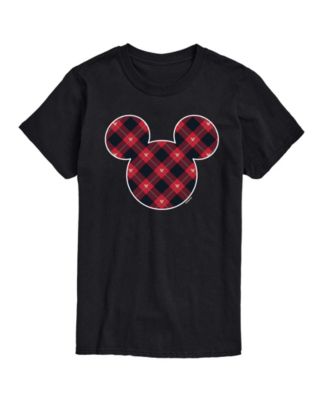 AIRWAVES - Men's Disney Mickey Ears Plaid Short-Sleeve Graphic T-Shirt