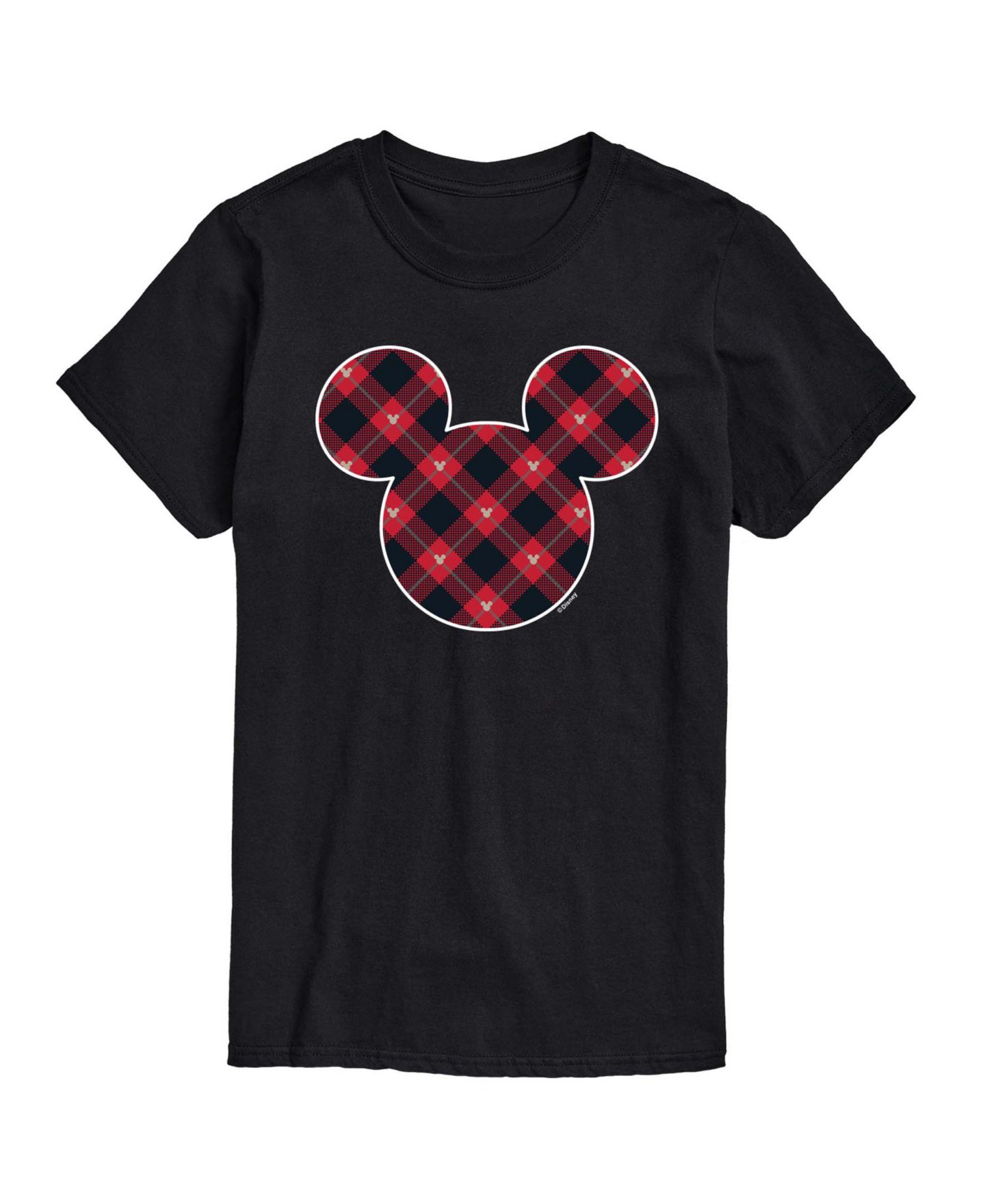 Мужская футболка AIRWAVES Disney Mickey Ears Plaid Short-Sleeve Graphic, цвет: Чёрный — фото 1