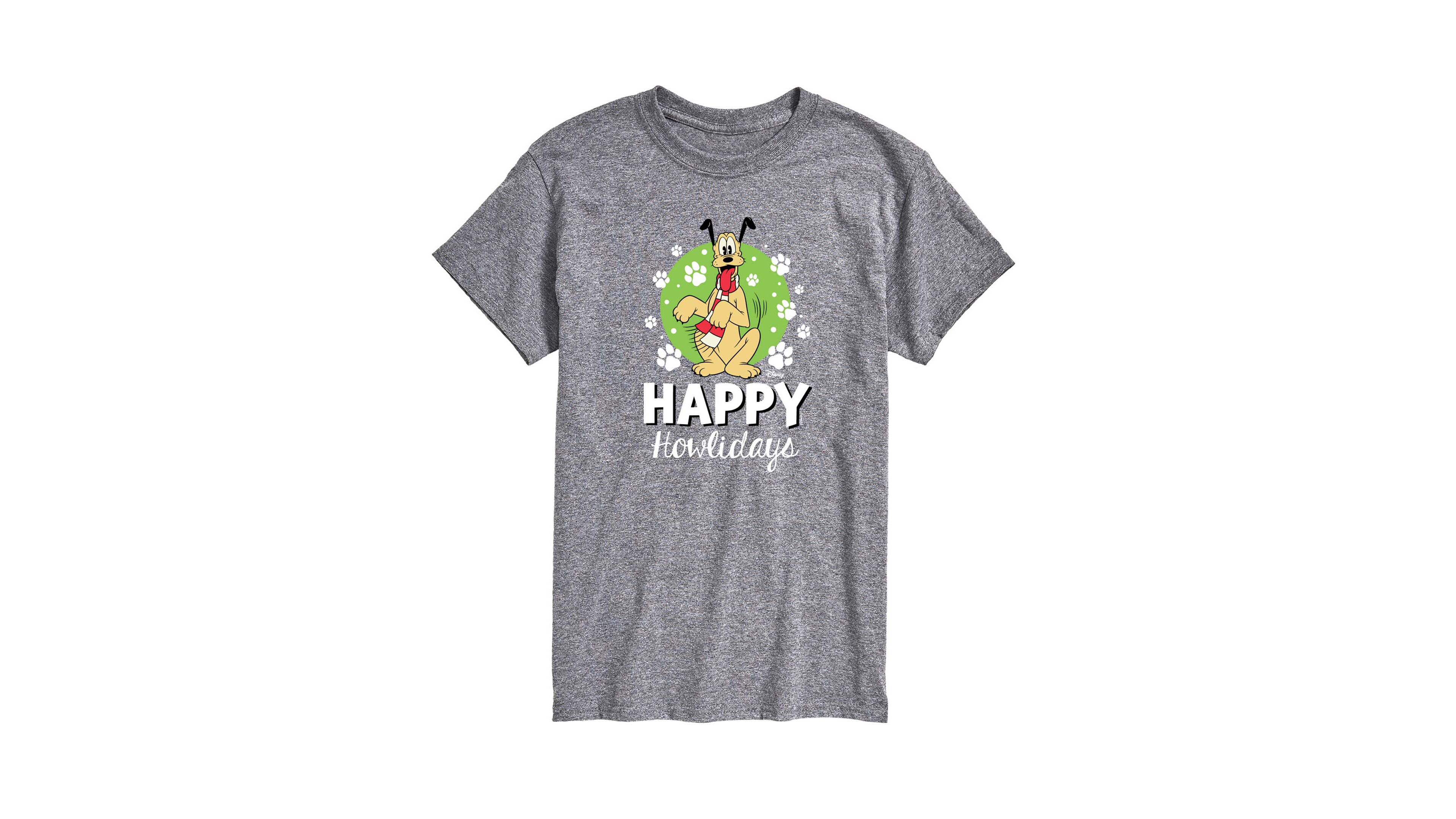 Airwaves Men's Happy Howlidays Pluto Short-Sleeve Graphic T-Shirt