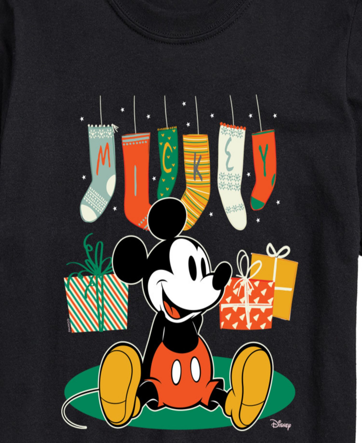 Men's Disney Mickey Stockings Short-Sleeve Graphic T-Shirt