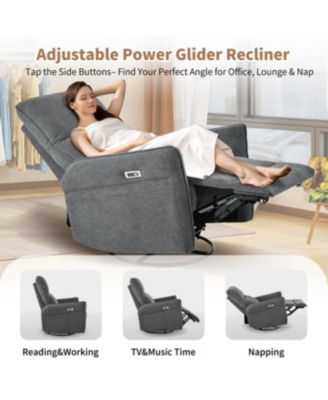 Streamdale 270 Power Swivel Rocker Recliner Chair for Adults, Electric Nursery Glider (Dark Gray