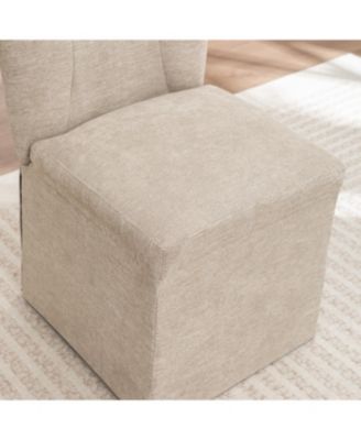 Streamdale Linen Dining Chairs, Modern Fabric Side Chairs, Padded Seat, Set of 2 (Brown