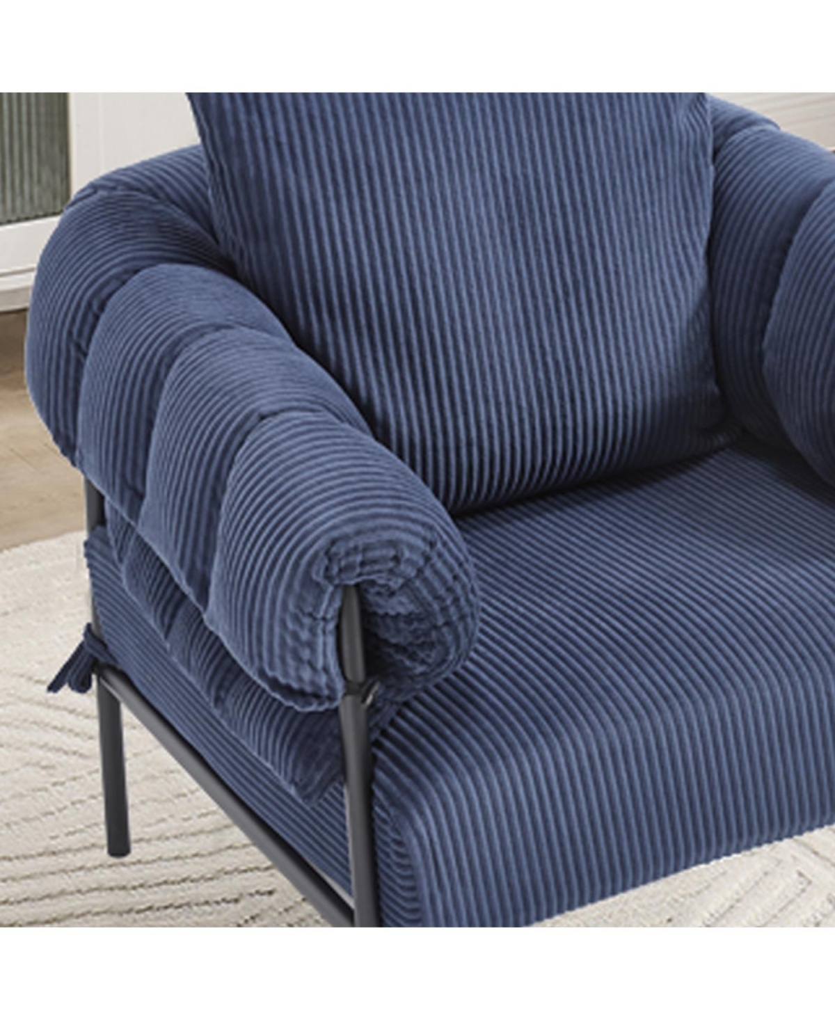 Streamdale Furniture Streamdale Modern Teddy Fleece Upholstered Chair with Gold Metal Legs