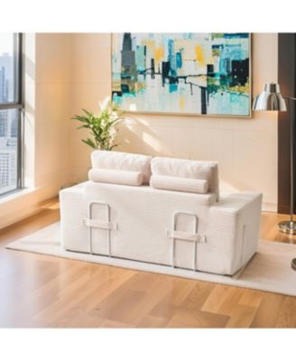 Streamdale Loveseat Sofa Bed with Memory Foam & Steel Frame - No Assembly, Convertible (Beige