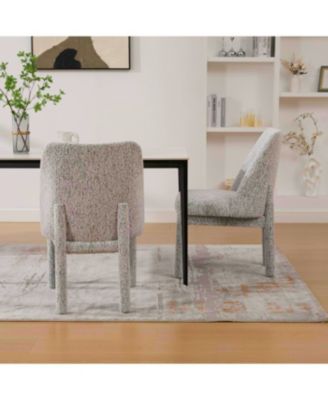 Streamdale Modern Minimalist Chenille Dining Chair Set (Set of 2) - White/Black