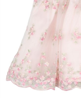 Baby Girls' Floral Embroidered Dress and Bloomer, 2-Piece Set