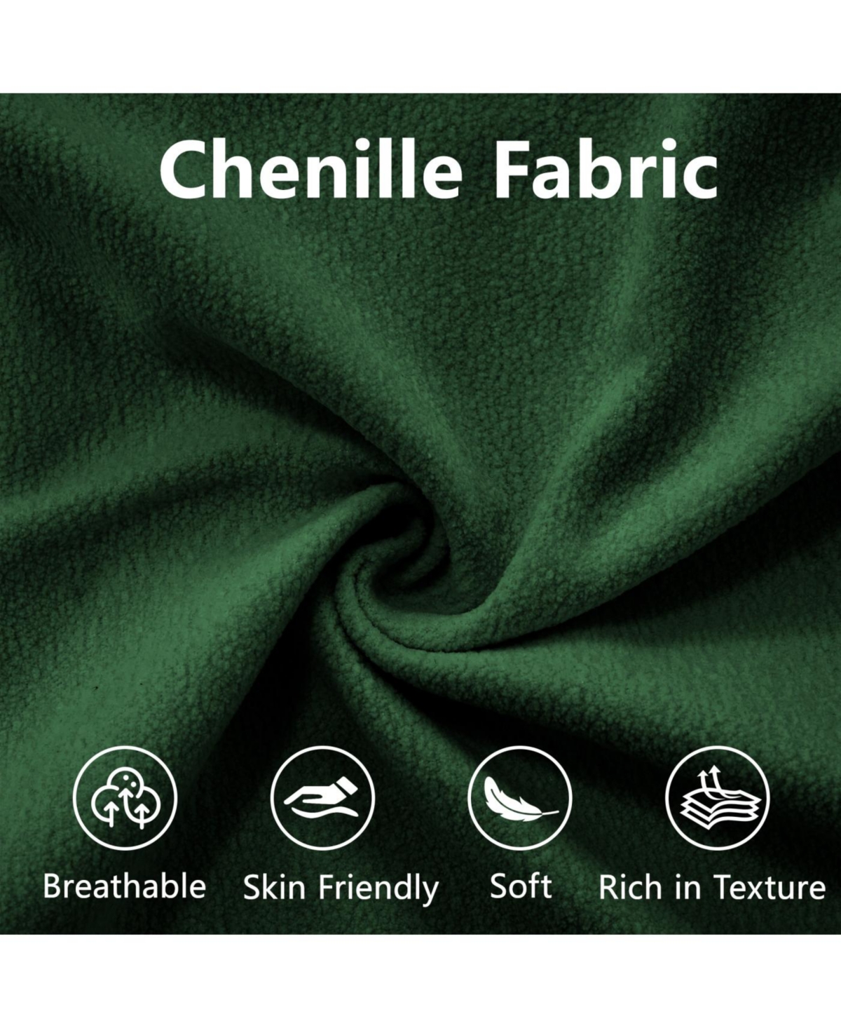 Streamdale Cloud Couch Sleeper Sofa, Chenille 2 Seater with 2 Lumbar & 2 Throw Pillows, Green