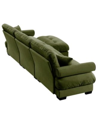  Super Comfort Oversized Modular Velvet Sectional Sofa Couch with Ottoman