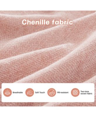 Streamdale Modular L-Shaped Chenille Couch with Ottoman, Pink