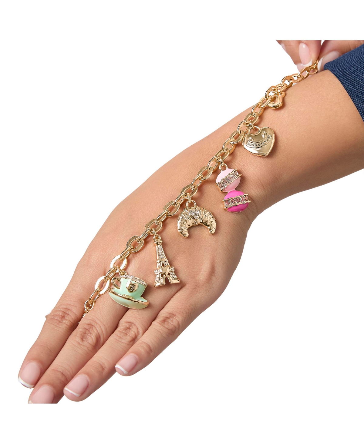 Juicy Couture Paris Travel Charm Bracelet - Macaron, Croissant