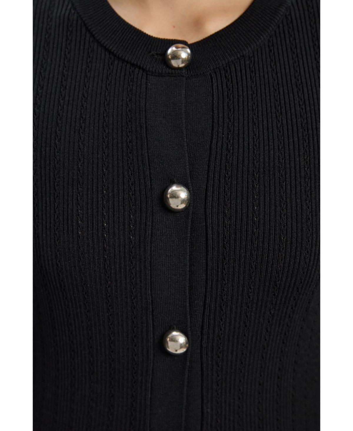 Karen Millen Women's Dome Button Longline Knitted Cardi