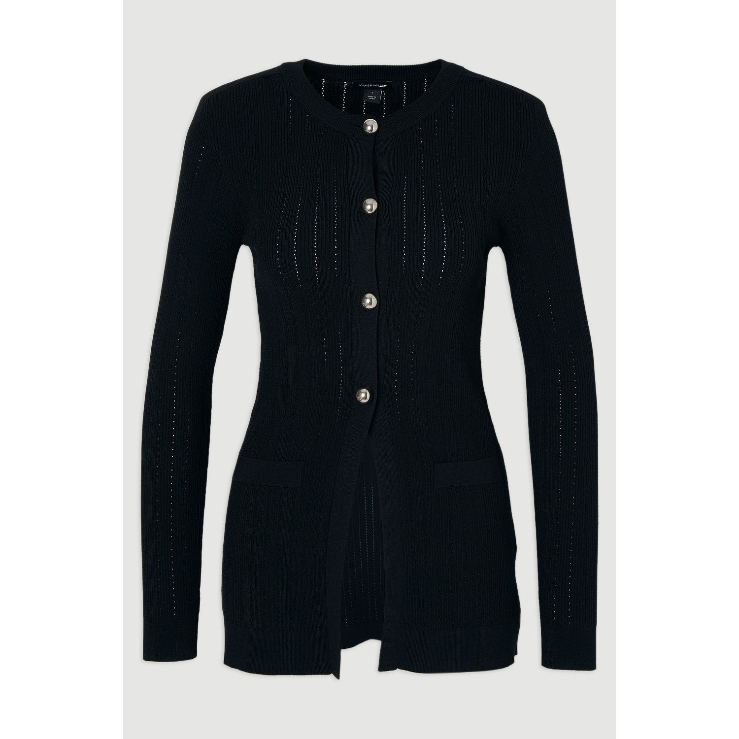 Women's Dome Button Longline Knitted Cardi