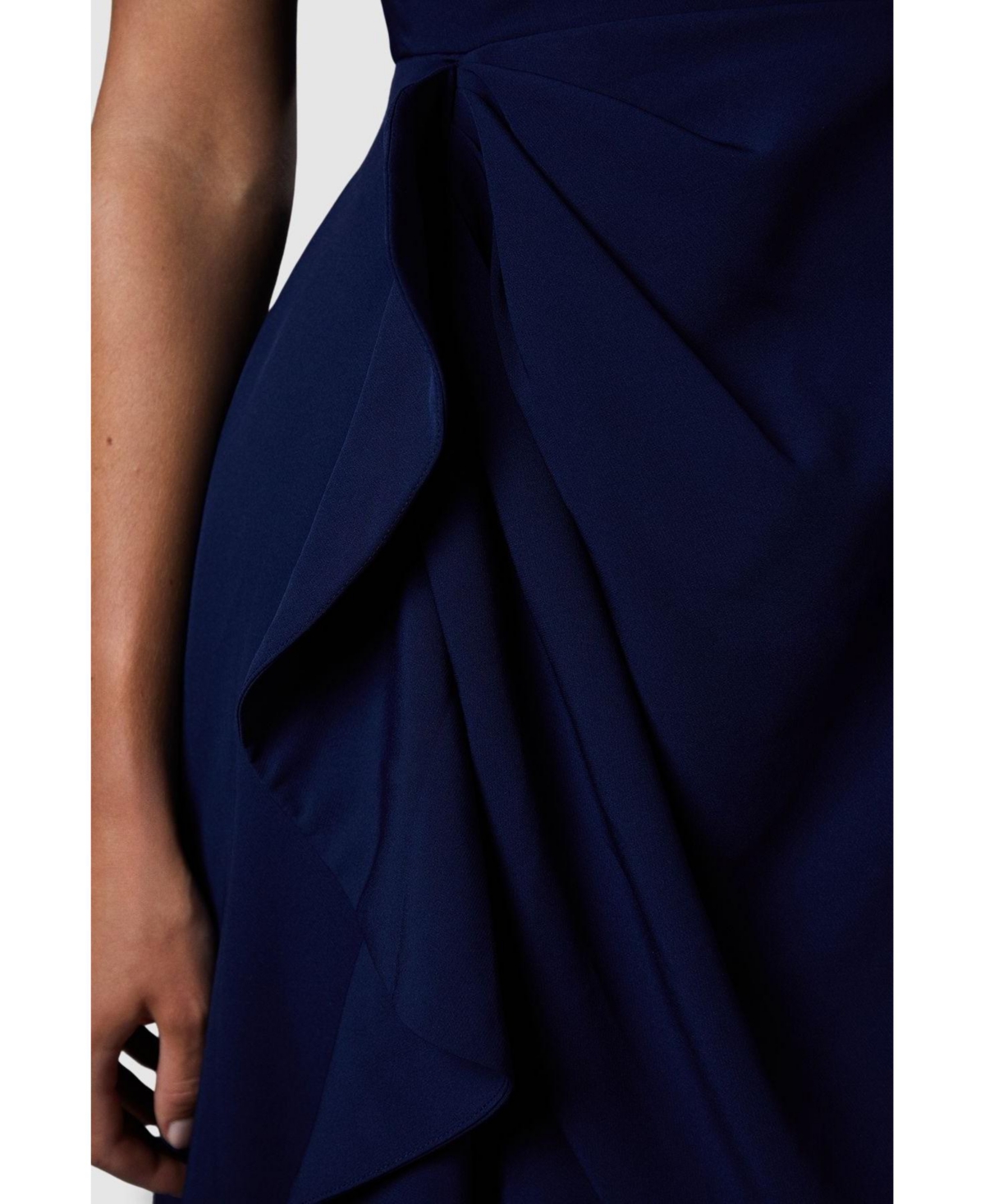 Coast Crepe Ruffle Dress With Low Back