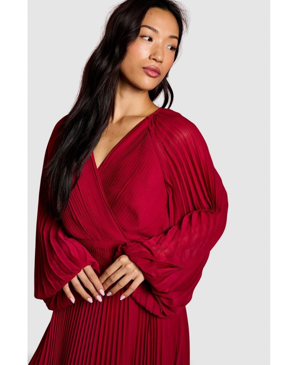 Coast Women's Long Sleeve Chiffon Wrap Midi Dress