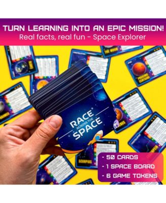 Space Board Game for Kids Ages 8-12 and Families – Fun Space Trivia Game with 50 Cards – Learn Planets, Moons Facts – Educational Family Games