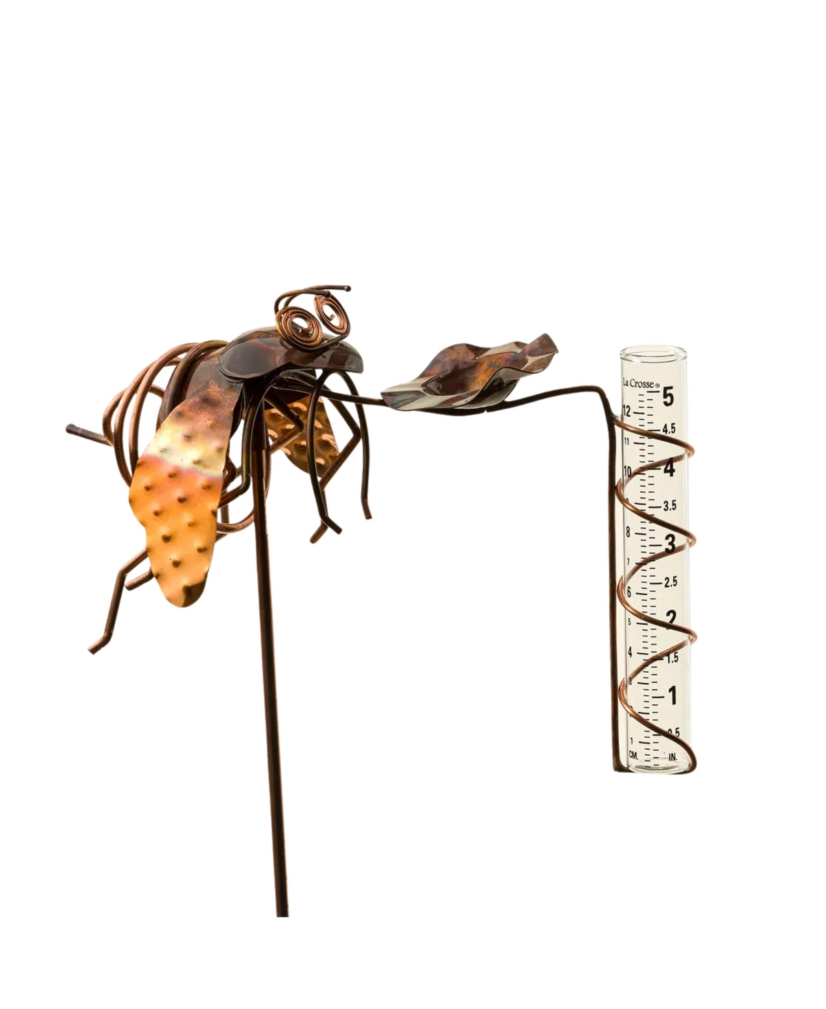 Uncommon Goods 36" Tall Bee Rain Gauge with Bee Drinking Cup