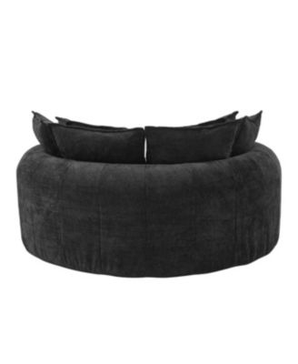 Full-Compressed Round Chaise Sofa, Black