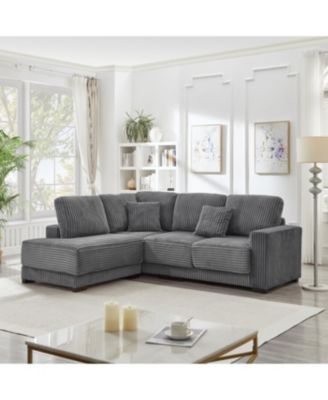 Streamdale 93" L-Shaped Sectional Sofa with Reversible Chaise Lounge (Grey