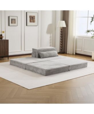 Streamdale Compression Sofa, Convertible Floor Sofa Bed, Modular Sectional Sofa, Grey