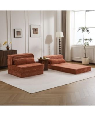 Streamdale Compression Sofa, Convertible Floor Sofa Bed, Modular Sectional, Orange