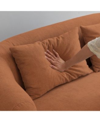 Sofa-in-a-Box Orange Memory Foam 2-Seater Couch, No Installation, Easy Transport