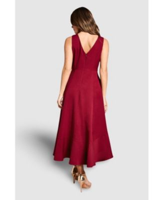 Women's Waterfall Crepe Midi Dress