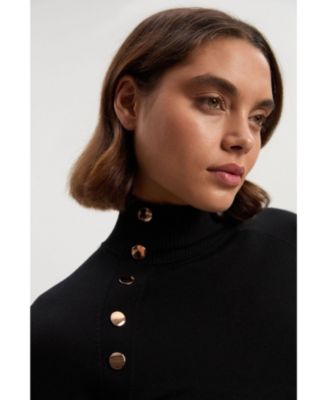 Women's Viscose Blend Popper Knit Mini Dress