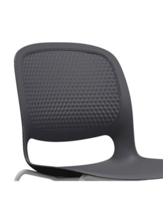 Streamdale Modern Black Stacking Chairs Set of 4 with Ergonomic Design