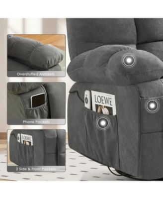 Streamdale Massage Swivel Recliner Chair w/Vibration & Heat, 350LBS Capacity, USB Port