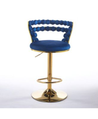 Streamdale Modern Gold Bar Table Set with 2 Adjustable Stools