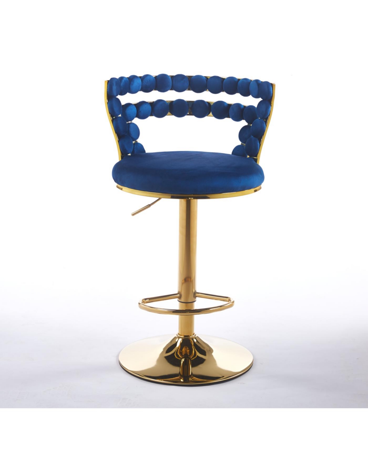 Streamdale Modern Gold Bar Table Set with 2 Adjustable Stools