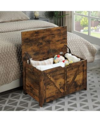 Streamdale Retro Toy Box Organizer Entryway Storage Bench, Rustic Brown
