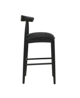 Streamdale Stylish Upholstered Mid-Century Bar Stool with Rubberwood Frame