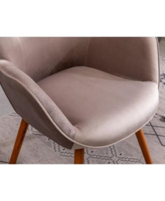 Streamdale Contemporary Silky Velvet Tufted Button Back Chair, Chocolate