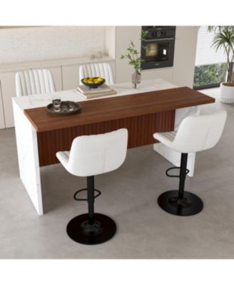 Streamdale Adjustable Swivel Bar Stools with Backrest & Soft Knit Fabric (Set of 2)