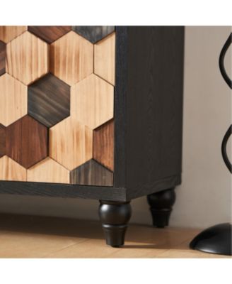 Streamdale Distressed Honeycomb Pattern Storage Cabinet with Doors
