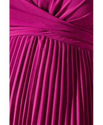 Women's Pleated Wrap Front Dress
