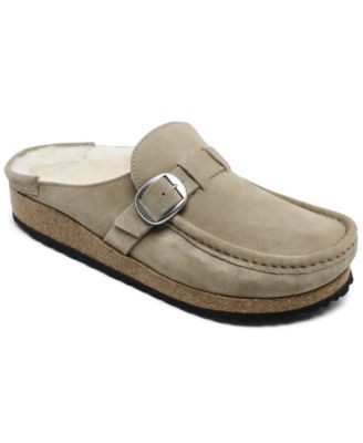 Birkenstock - Women's Buckley Shearling Suede Leather Clogs from Finish Line