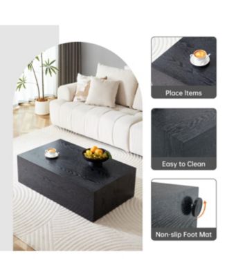 Streamdale Black Wood Grain MDF Coffee Table - Luxurious Design (70 characters)