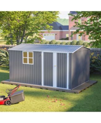 Streamdale 8x12 Ft Storage Shed, Heavy-Duty Steel Building with Window &amp; Vents (Gray