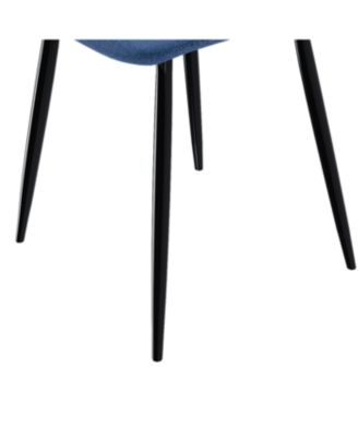 Streamdale Modern Blue Knit Dining Chairs with Iron Legs (Set of 4)