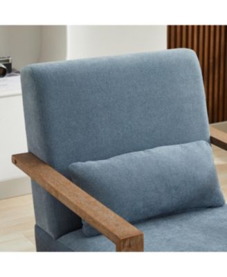 Streamdale 30.3"W Swivel Upholstered Chair with Solid Wood Armrests - Pale Blue