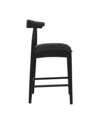 Stylish Upholstered Counter Stool with Curved Backrest